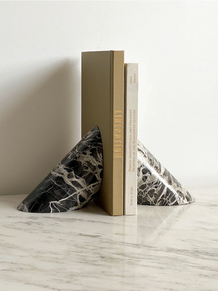 Sculpted Marble Bookends