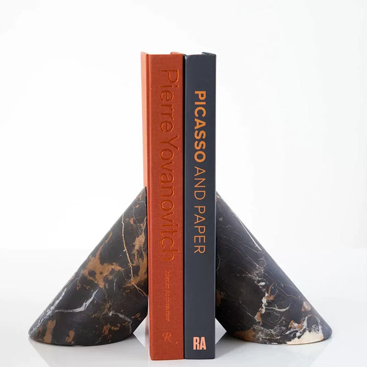 Sculpted Marble Bookends