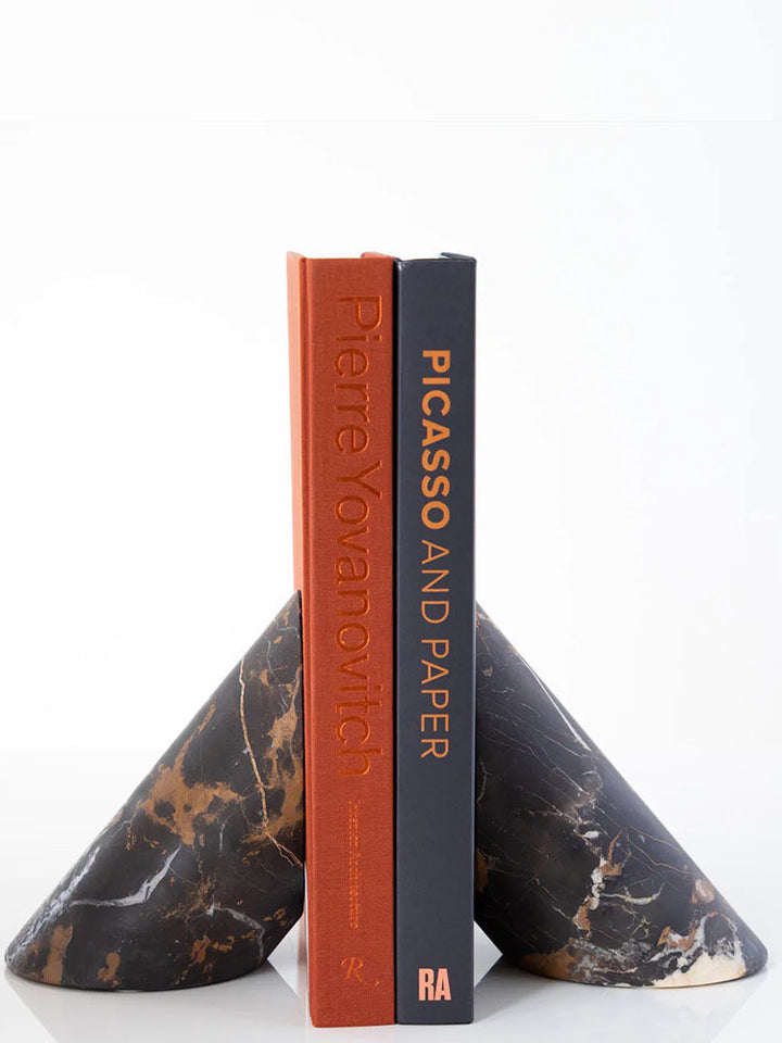Sculpted Marble Bookends