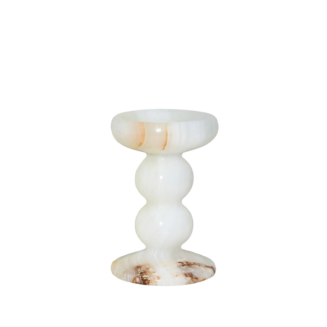 Sculpted Jade Candle Holder