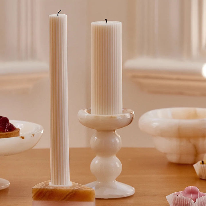 Sculpted Jade Candle Holder