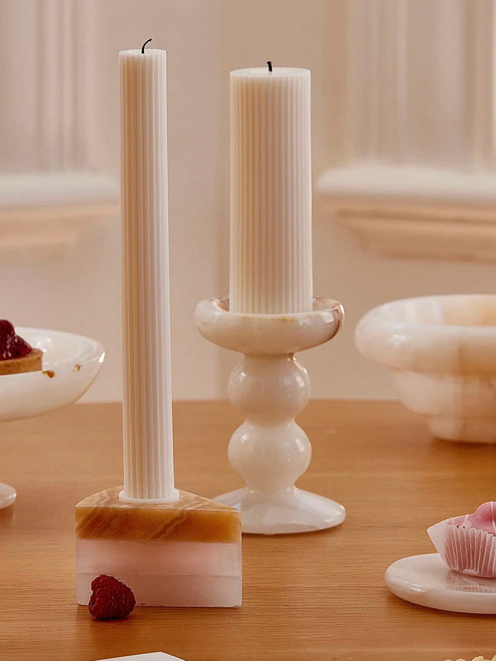 Sculpted Jade Candle Holder