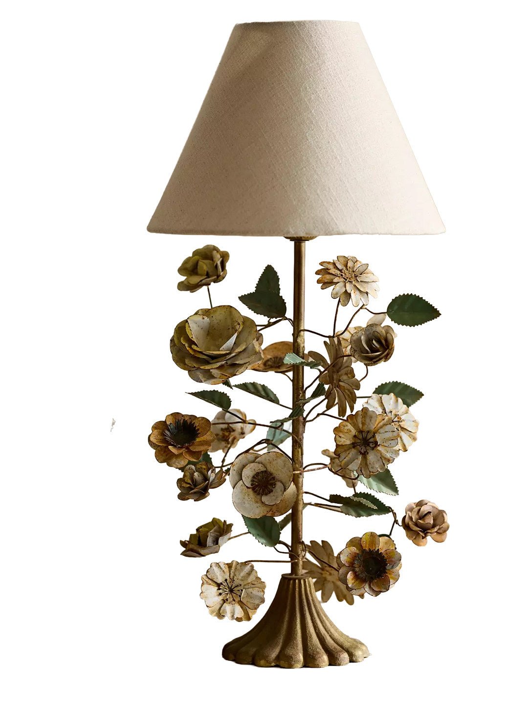 Sculpted Metal Floral Table Lamp - Vakkerlight
