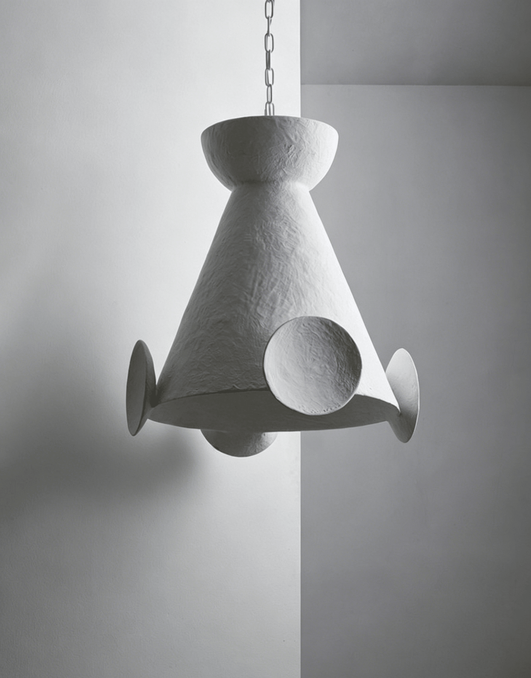 Sculptural Plaster Cone Pendant Lamp