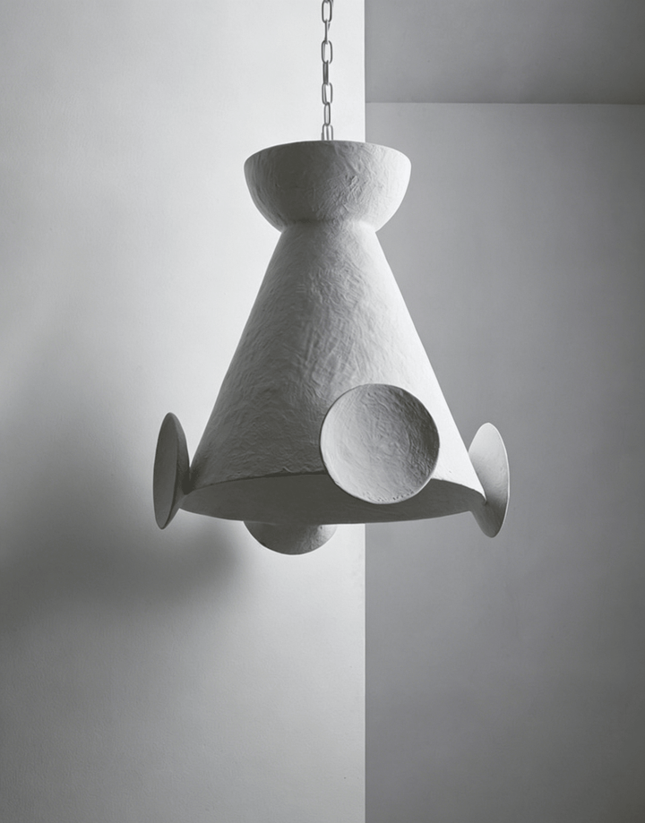 Sculptural Plaster Cone Pendant Lamp