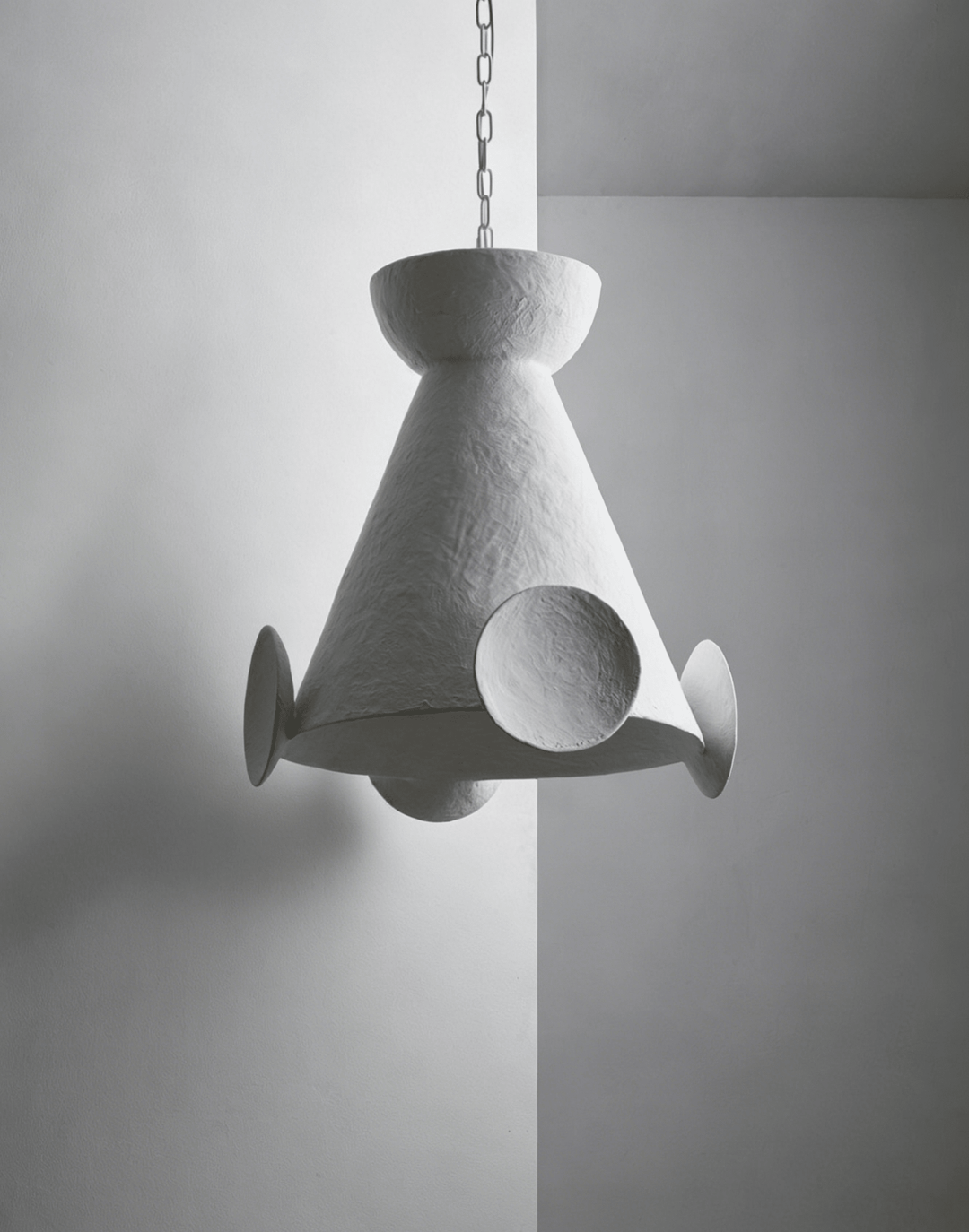 Sculptural Plaster Cone Pendant Lamp