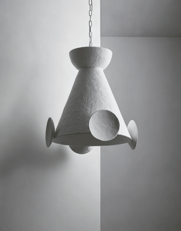 Sculptural Plaster Cone Pendant Lamp