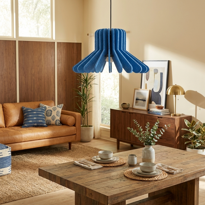 Sculptural Layered Felt Pendant Lamp