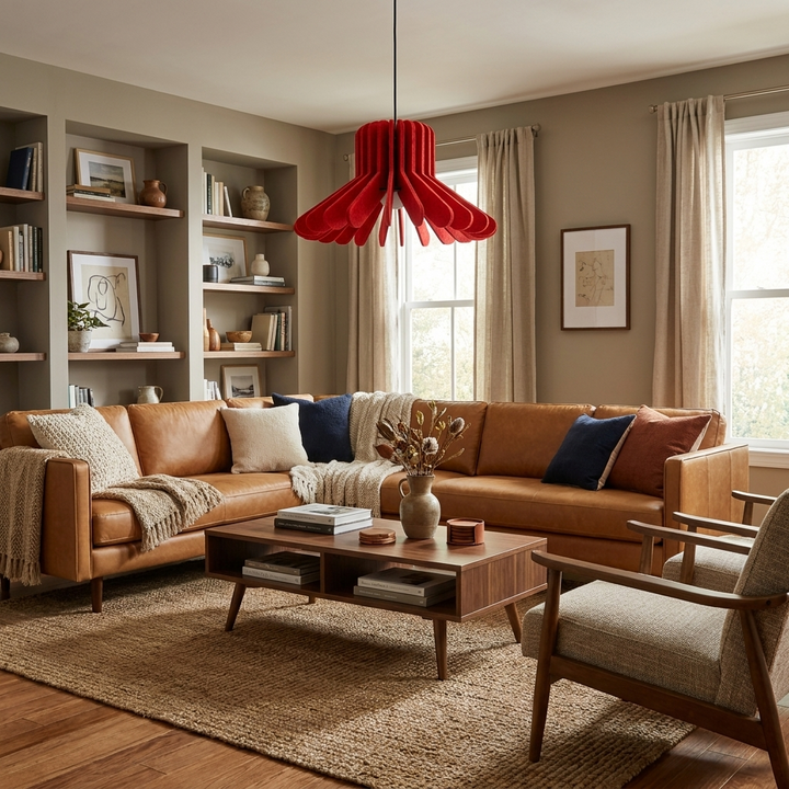Sculptural Layered Felt Pendant Lamp