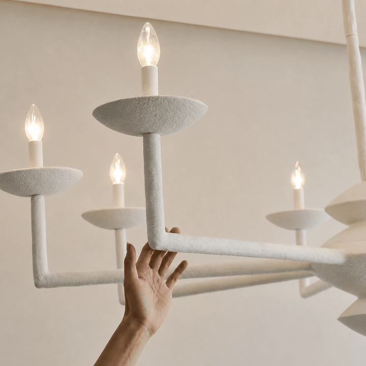 Sculptural Plaster Candelabra Chandelier - Vakkerlight