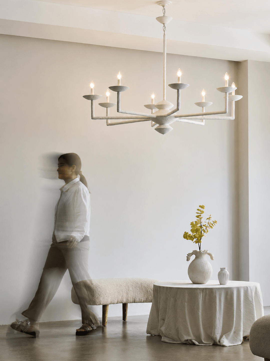 Sculptural Plaster Candelabra Chandelier - Vakkerlight