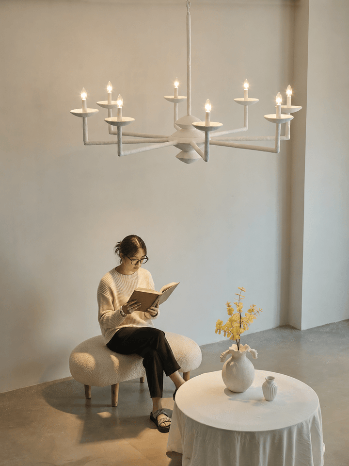 Sculptural Plaster Candelabra Chandelier - Vakkerlight