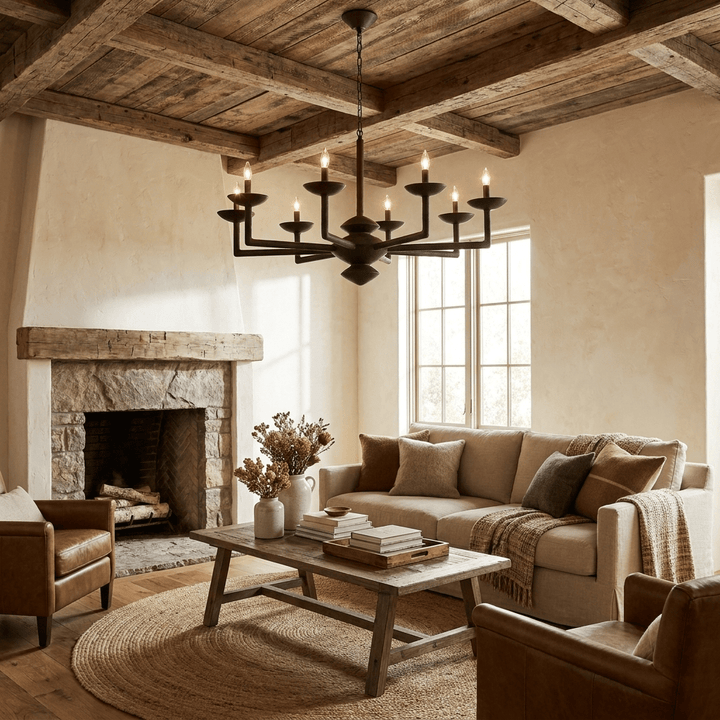 Sculptural Plaster Candelabra Chandelier - Vakkerlight