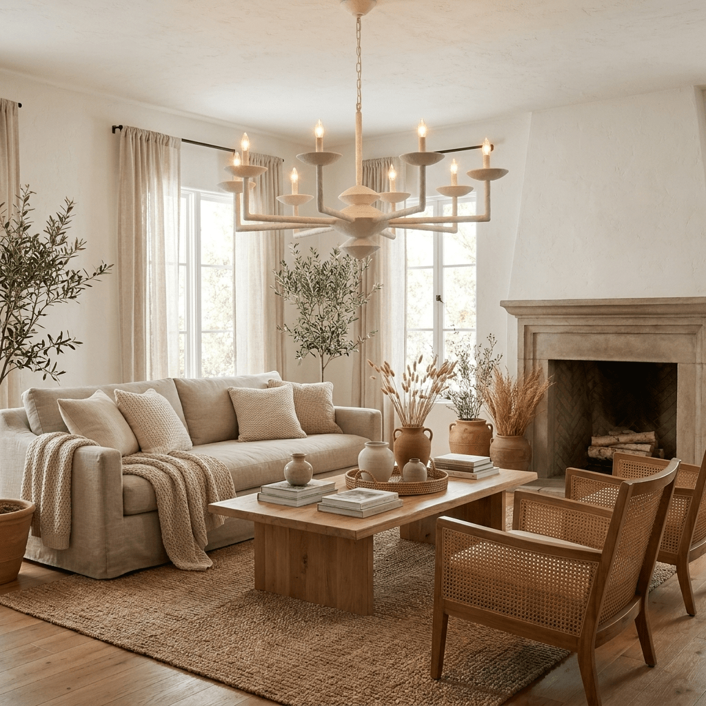 Sculptural Plaster Candelabra Chandelier - Vakkerlight
