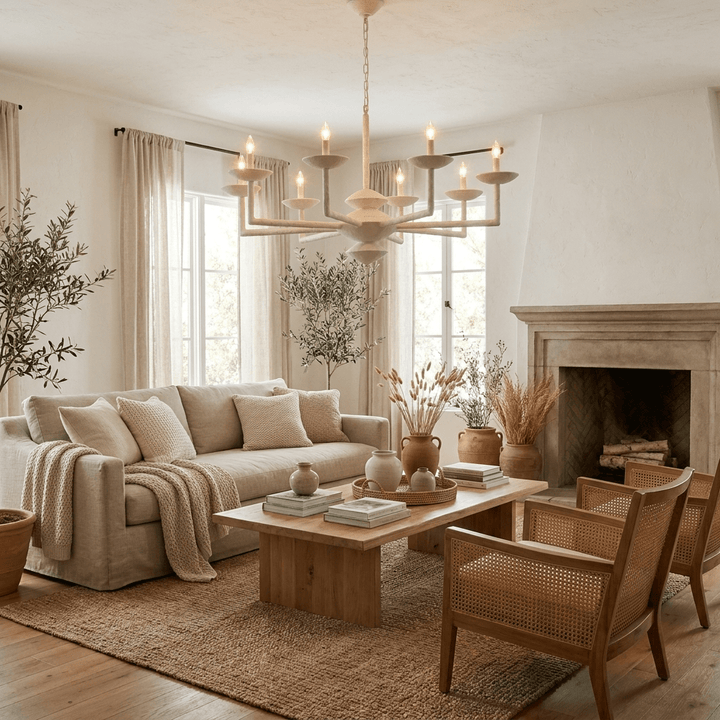 Sculptural Plaster Candelabra Chandelier - Vakkerlight