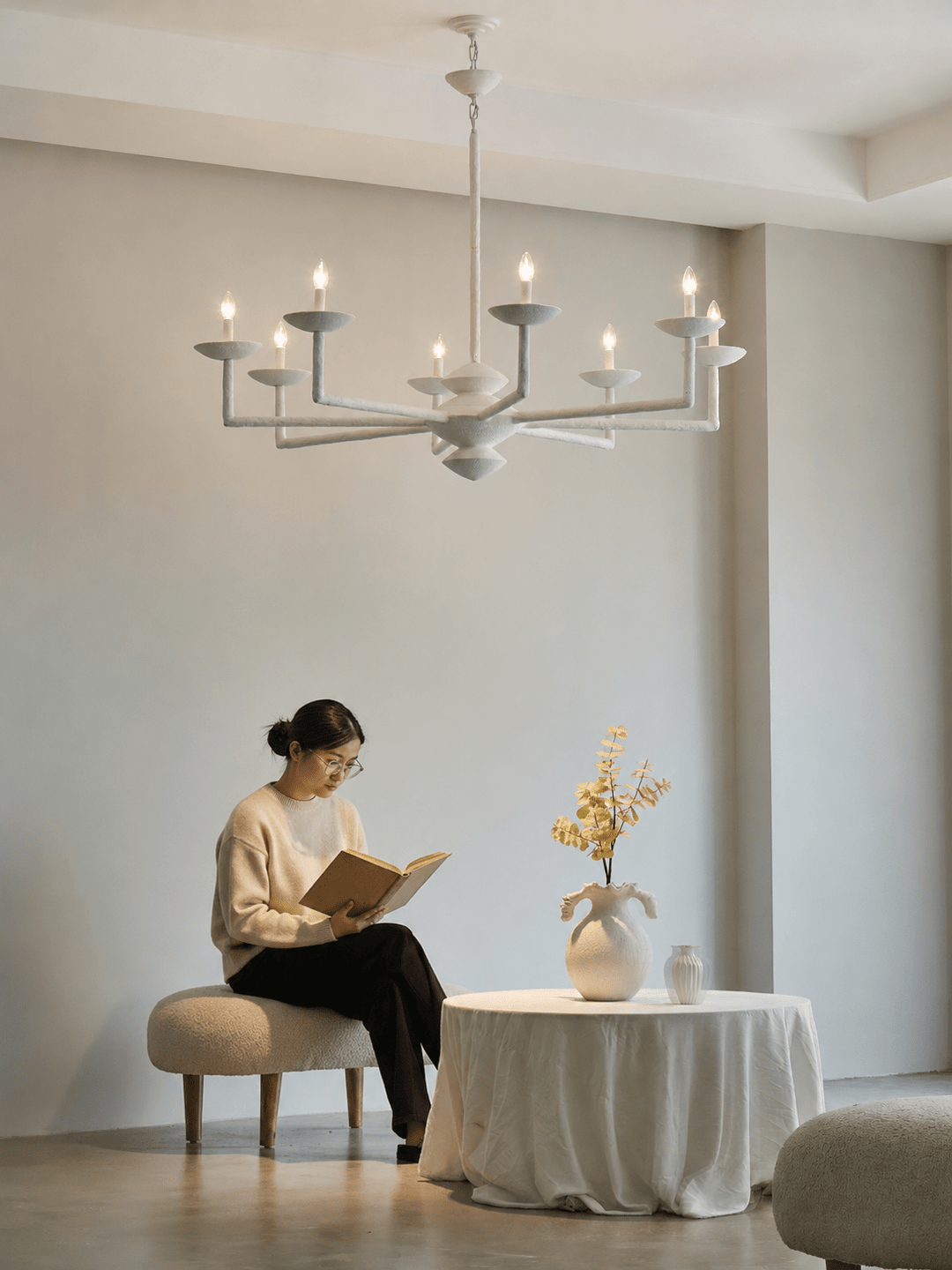 Sculptural Plaster Candelabra Chandelier - Vakkerlight