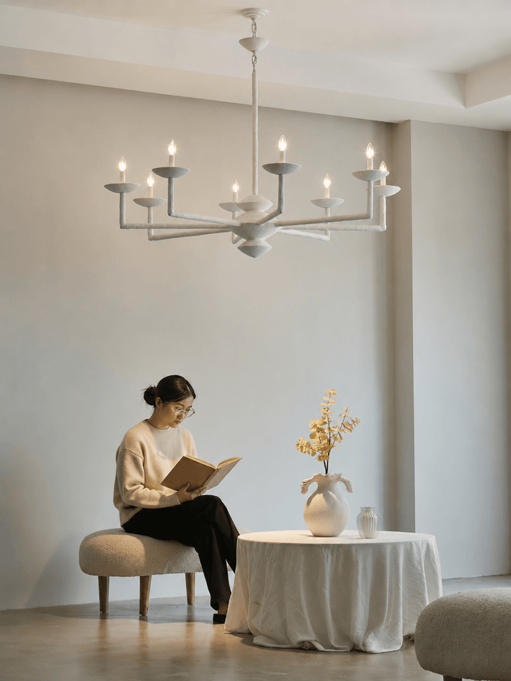 Sculptural Plaster Candelabra Chandelier - Vakkerlight