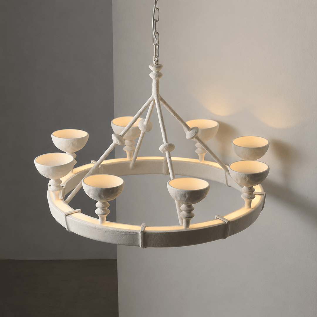 Sculptural Plaster Chalice Chandelier - Vakkerlight