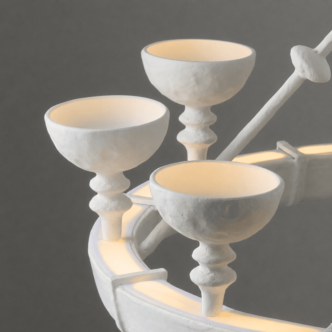 Sculptural Plaster Chalice Chandelier - Vakkerlight