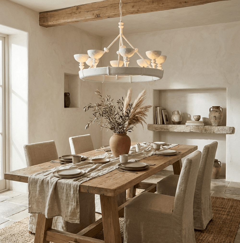 Sculptural Plaster Chalice Chandelier - Vakkerlight