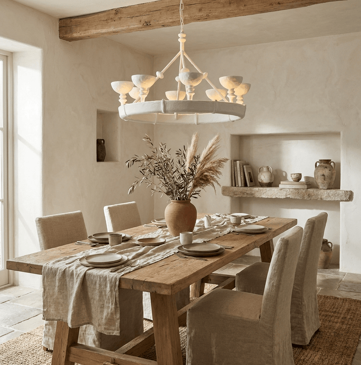 Sculptural Plaster Chalice Chandelier - Vakkerlight