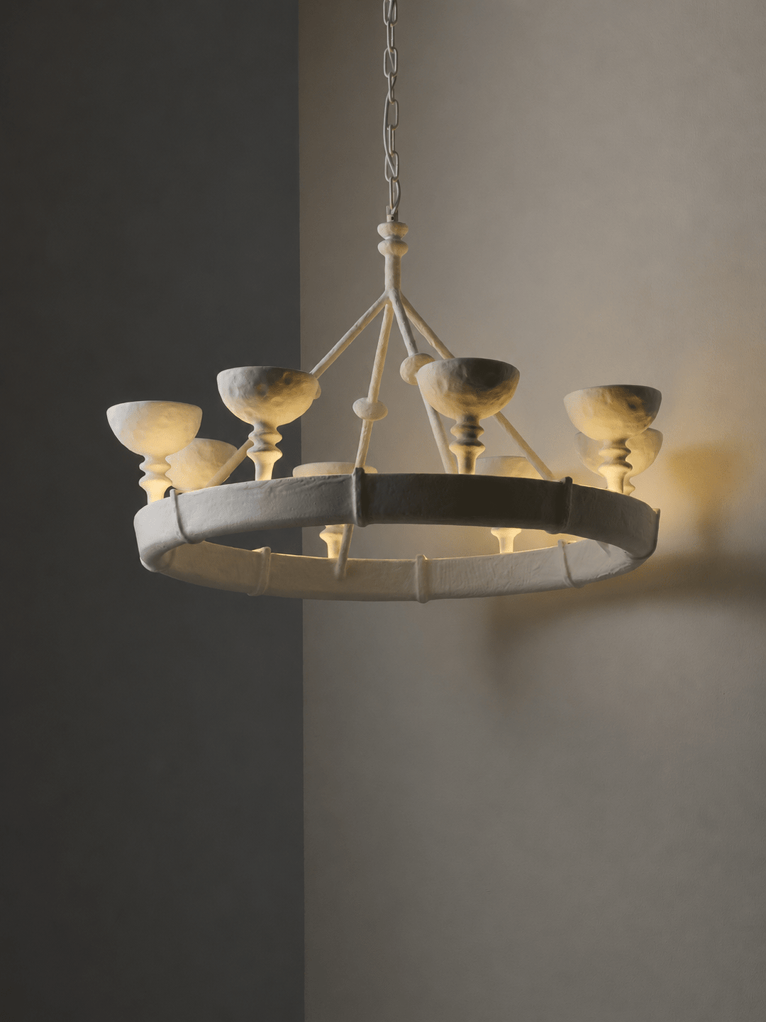 Sculptural Plaster Chalice Chandelier - Vakkerlight