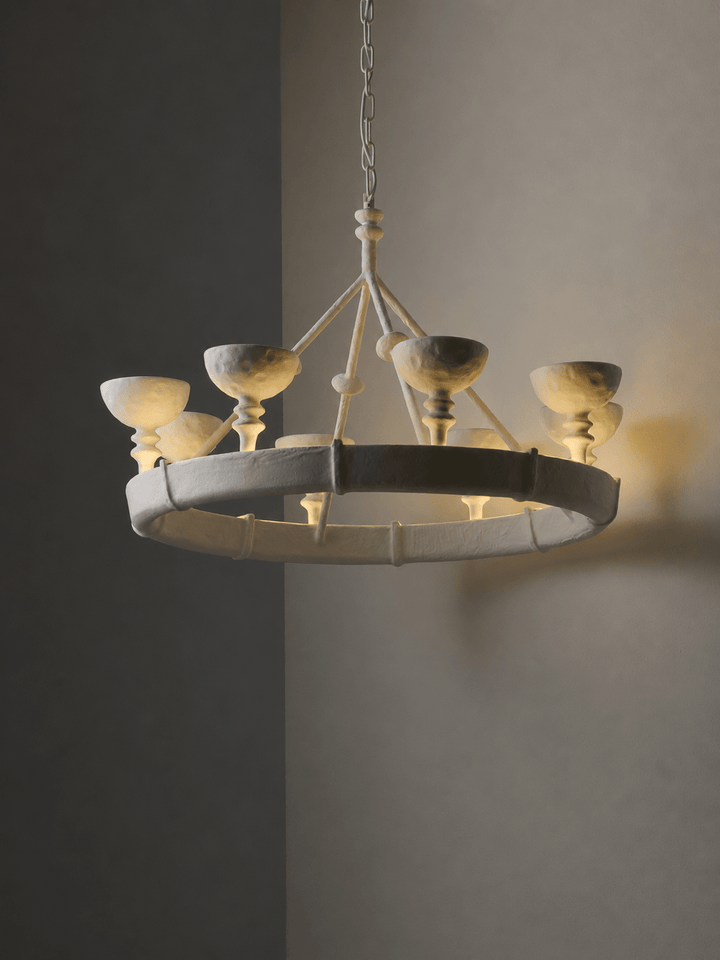 Sculptural Plaster Chalice Chandelier - Vakkerlight