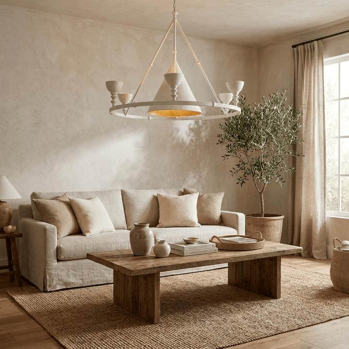 Sculptural Plaster Chalice Chandelier - Vakkerlight