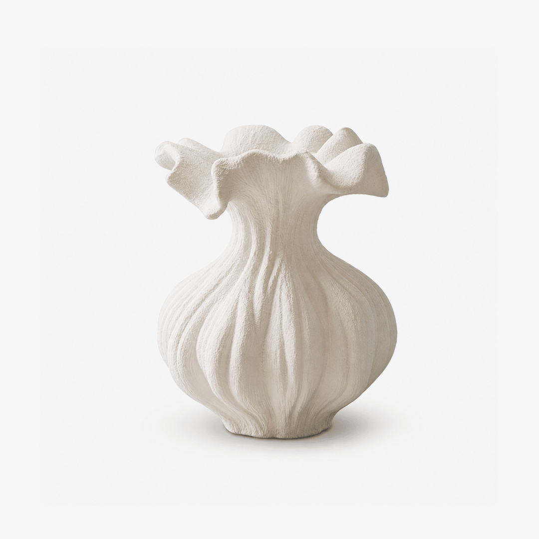 Sculptural Sand Texture Ivory Vase - Vakkerlight