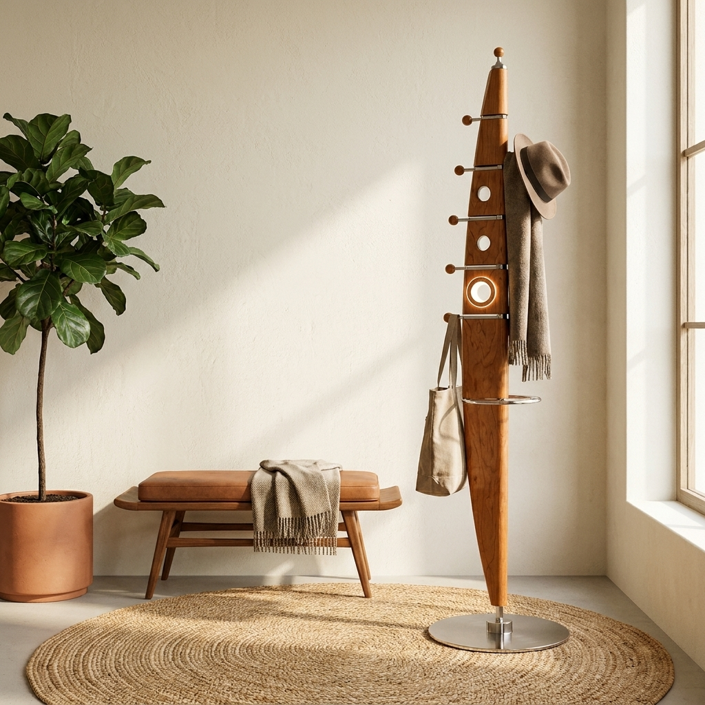 Sculptural Wood Coat Tree
