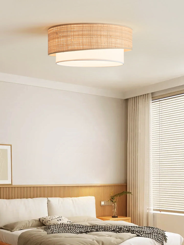 Sedge Raffia Flush Mount
