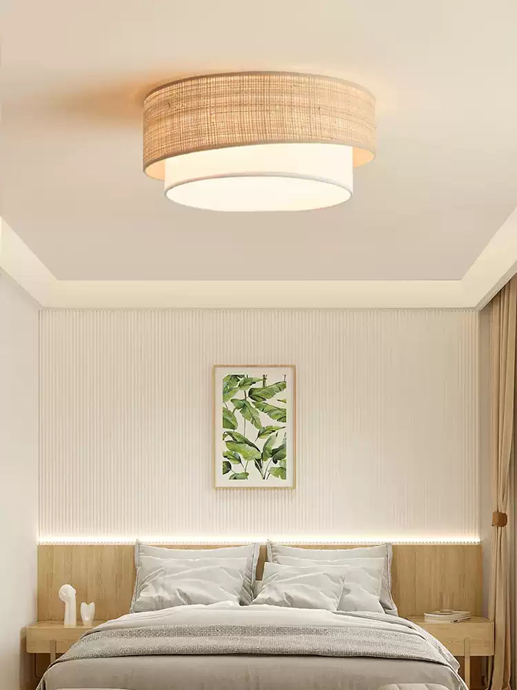 Sedge Raffia Flush Mount