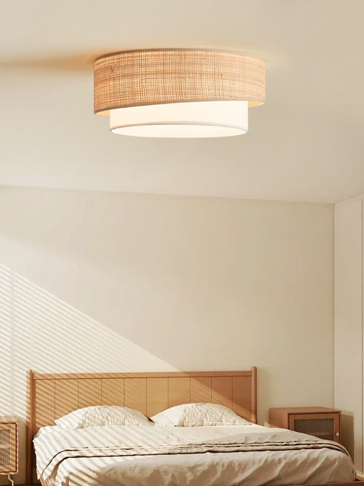 Sedge Raffia Flush Mount