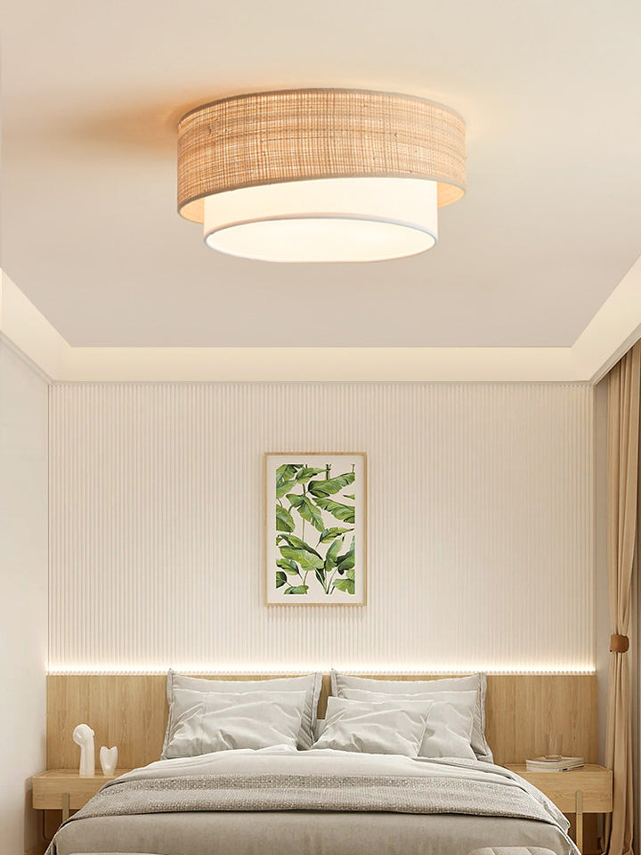 Sedge Raffia Flush Mount