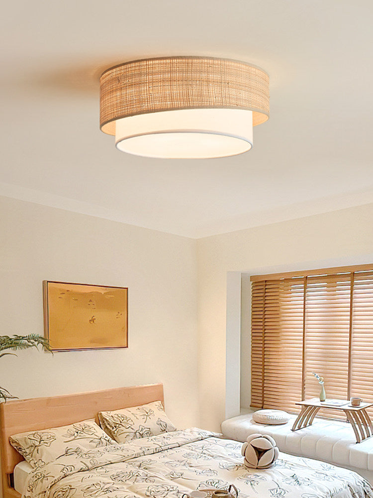 Sedge Raffia Flush Mount