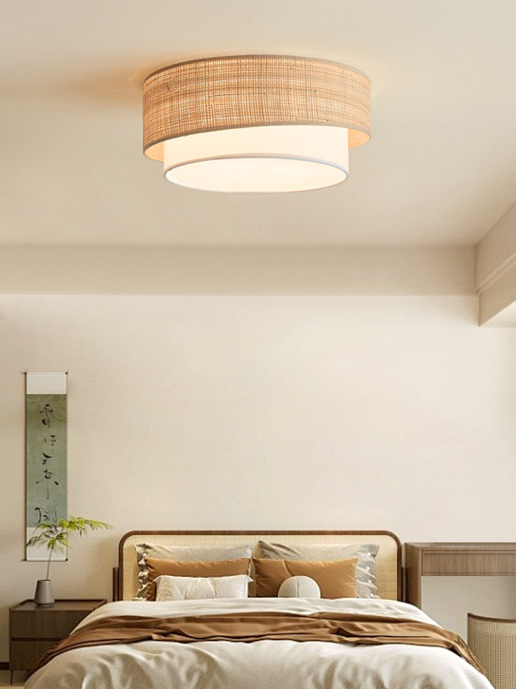 Sedge Raffia Flush Mount
