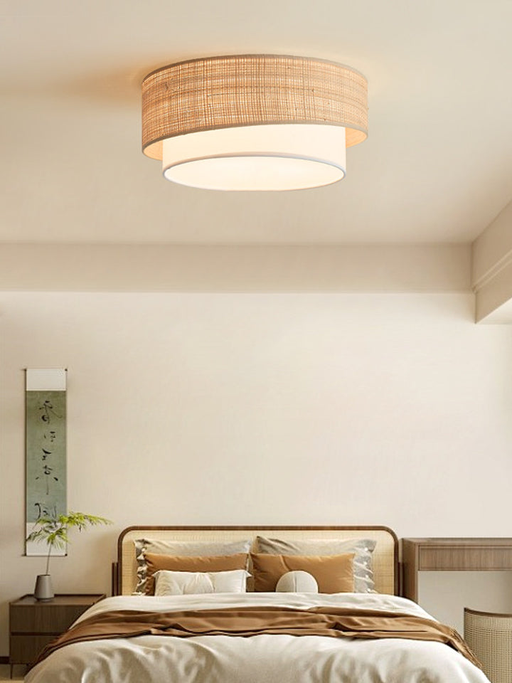 Sedge Raffia Flush Mount