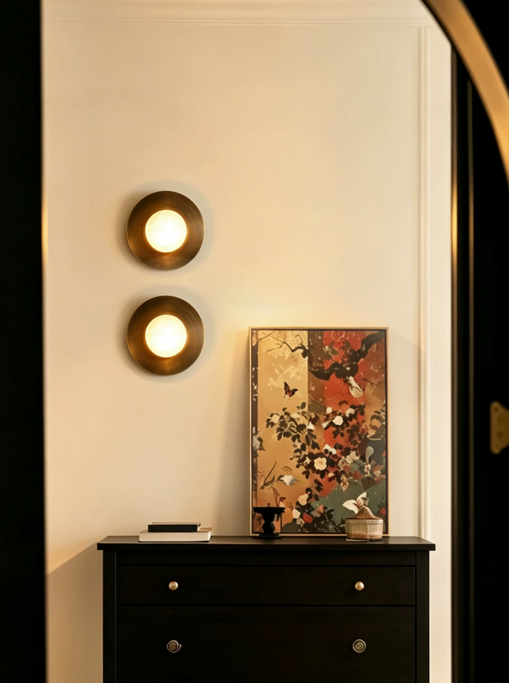 Selene Alabaster Moon Wall Sconce