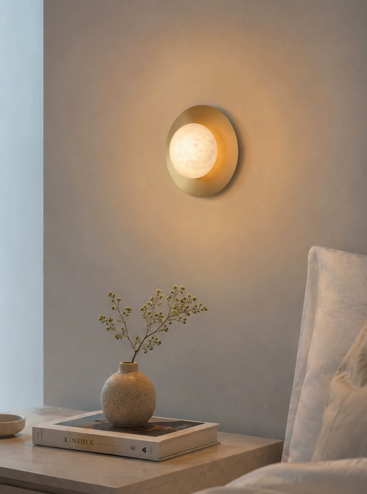 Selene Alabaster Moon Wall Sconce