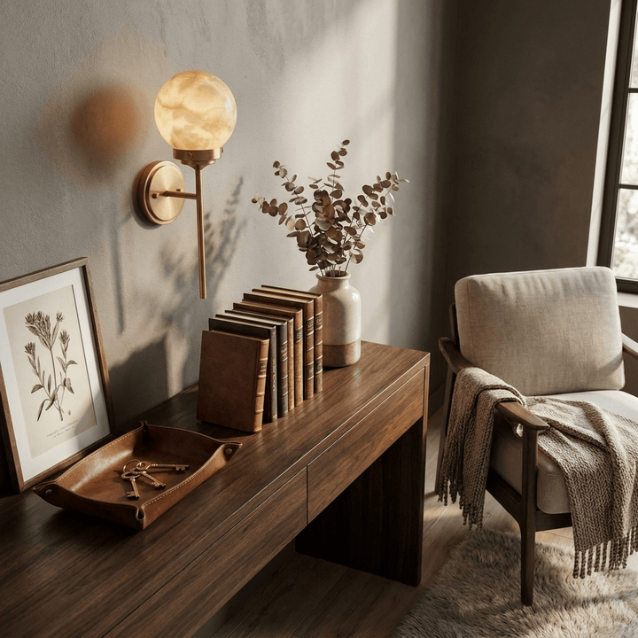 Selene Alabaster Globe Sconce - Vakkerlight
