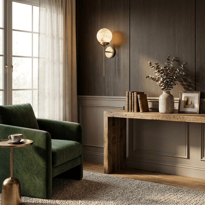 Selene Alabaster Globe Sconce - Vakkerlight