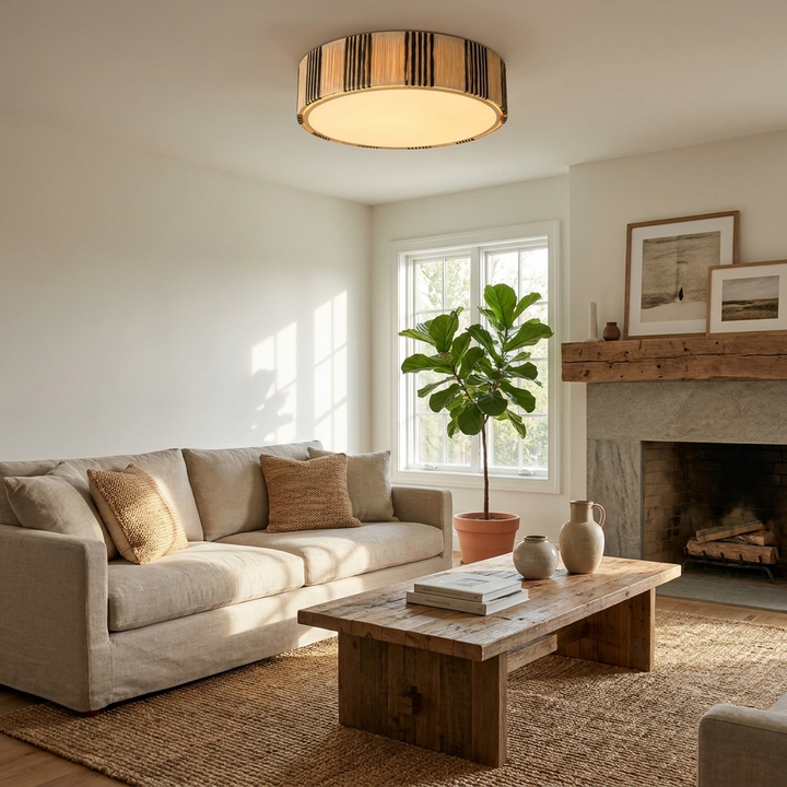 Selora Raffia Flush Mount Ceiling Light