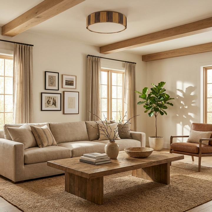 Selora Raffia Flush Mount Ceiling Light