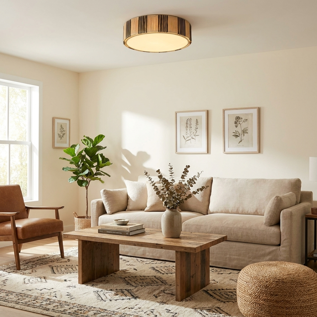 Selora Raffia Flush Mount Ceiling Light