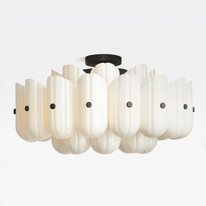Seraphine Fluted Glass Semi-Flush Ceiling Light - Vakkerlight