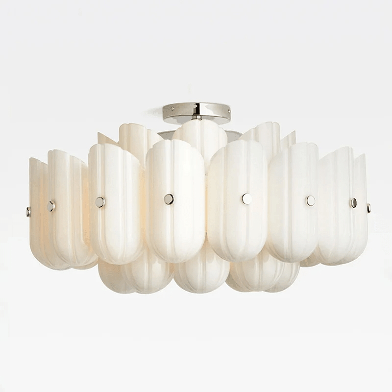Seraphine Fluted Glass Semi-Flush Ceiling Light - Vakkerlight