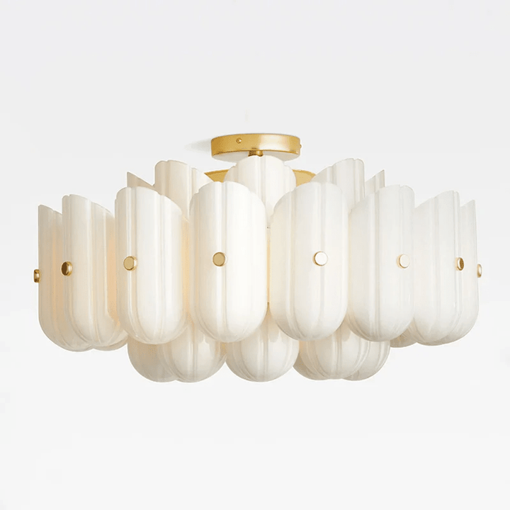 Seraphine Fluted Glass Semi-Flush Ceiling Light - Vakkerlight