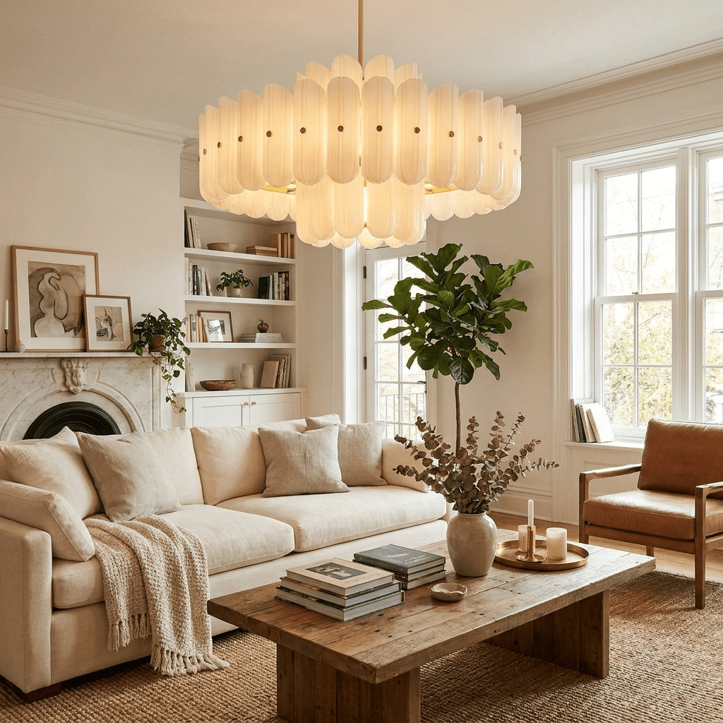 Seraphine Linear Fluted Glass Chandelier - Vakkerlight