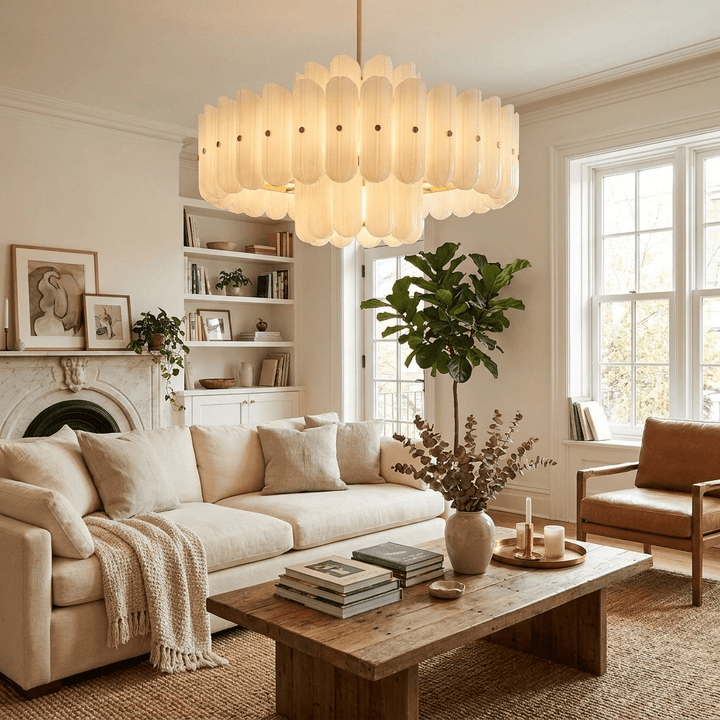 Seraphine Linear Fluted Glass Chandelier - Vakkerlight