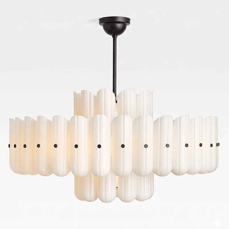 Seraphine Linear Fluted Glass Chandelier - Vakkerlight
